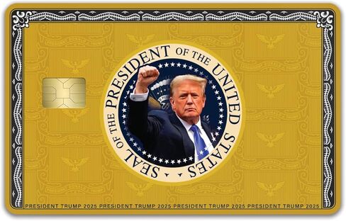 KCD Donald Trump Credit Card Skin Sticker – 3 Pack – Gold, Silver, Black Wrap Cover Decal – Donald J. Trump Face Design – MAGA Wallet Accessory – Trump Supporter Gift - CCS024 (Gold) in Saudi Arabia