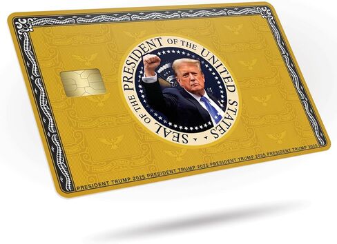 KCD Donald Trump Credit Card Skin Sticker – 3 Pack – Gold, Silver, Black Wrap Cover Decal – Donald J. Trump Face Design – MAGA Wallet Accessory – Trump Supporter Gift - CCS024 (Gold) in Saudi Arabia