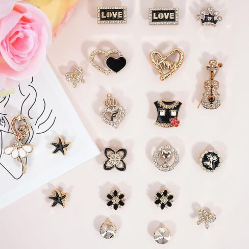 سحر أحذية Bling للفتيات والنساء ، سحر أحذية Girly Gold for Crocs ، 24 PCS SHARMS SHARMS SHARMS ، ودبابيس أحذية الأحذية ، وملحقات الأحذية ، وزينة أحذية الراين. in Kuwait