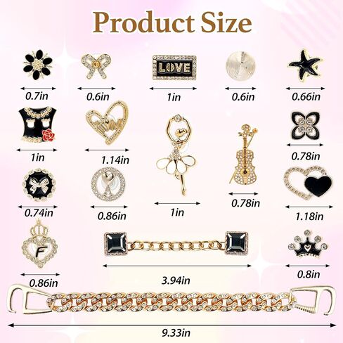 سحر أحذية Bling للفتيات والنساء ، سحر أحذية Girly Gold for Crocs ، 24 PCS SHARMS SHARMS SHARMS ، ودبابيس أحذية الأحذية ، وملحقات الأحذية ، وزينة أحذية الراين. in Kuwait