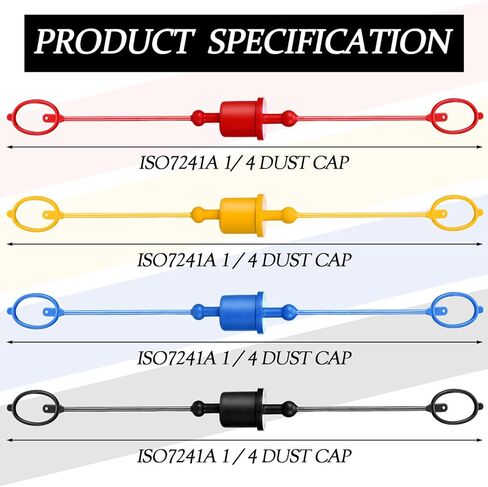4 Sets Hydraulic Quick Coupler Hose Cover Male Dust Cap and Female Plug Cover Colored Hydraulic Iso a Style Hydraulic Quick Disconnects Port Plug Cover Fittings(1/2) in Kuwait
