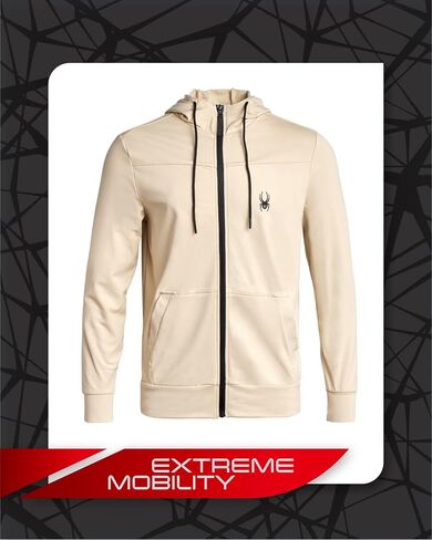 Spyder Mens Zip Up Hoodie - Soft Form-Fitting Hooded Sweatshirt Athletic Performance Mens Sweatshirt Hoodie for Running & Gym in Saudi Arabia