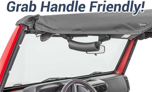 MasterTop Bimini Summer Soft Top, Black Diamond - Fits Jeep Wrangler YJ 1987-1995 - Open Air Fabric Top Cover for Sun and Light Rain Protection in Saudi Arabia