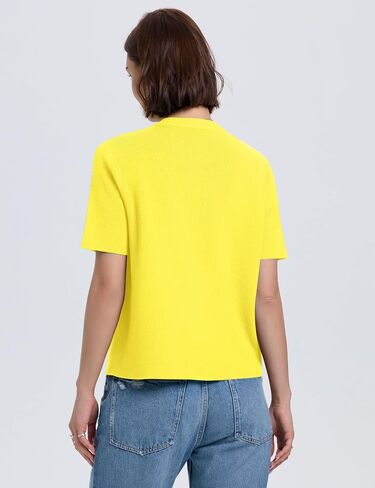 LOMON Womens Spring Summer Short Sleeve Cardigan Sweaters Trendy Crew Neck Button Down Lightweight Knit Outfit Y2k Clothes in Kuwait