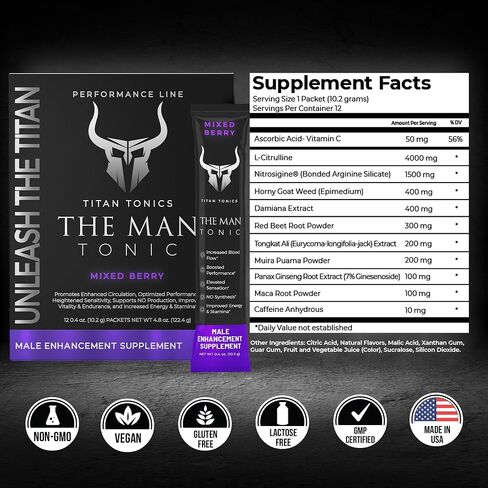 Extra Strength Male Enhancing Supplement Powder–Tongkat Ali, Maca Root, Beet Root, Horny Goat Weed, L-Citrulline–Nitric Oxide Booster & Testosterone Support for Men (Tropical-12 Sticks) in Saudi Arabia
