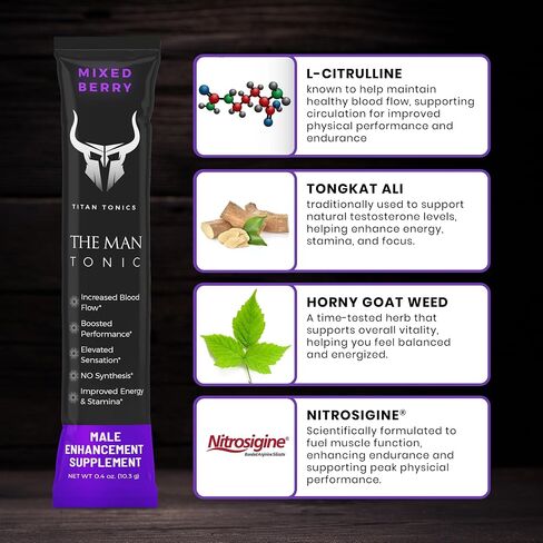 Extra Strength Male Enhancing Supplement Powder–Tongkat Ali, Maca Root, Beet Root, Horny Goat Weed, L-Citrulline–Nitric Oxide Booster & Testosterone Support for Men (Tropical-12 Sticks) in Saudi Arabia