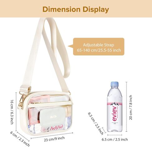 MoKo Clear Bag for Stadium Events - Multi Pockets Clear Sling Purse Crossbody Bag with Adjustable Shoulder Strap in Saudi Arabia