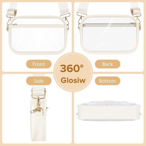 MoKo Clear Bag for Stadium Events - Multi Pockets Clear Sling Purse Crossbody Bag with Adjustable Shoulder Strap in Saudi Arabia