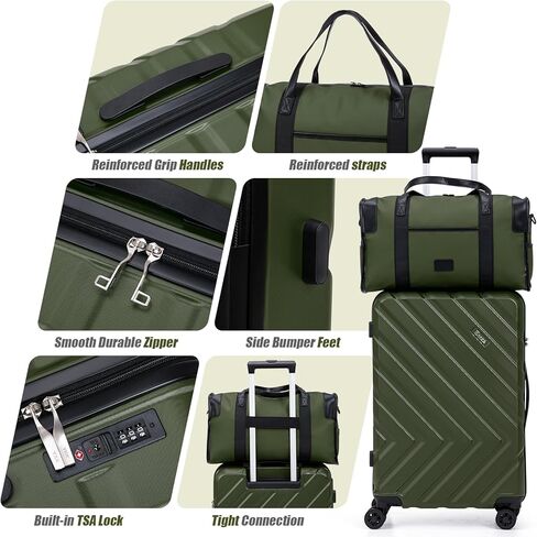 Luggage Sets 5 Piece, Suitcases with Wheels, ABS Hard Case Luggage with TSA Lock Spinner Wheels, Carry On Luggage Set (20/24/28 inch) (5 Piece Sets (20"/24"/28"/DB/TB)) in Kuwait