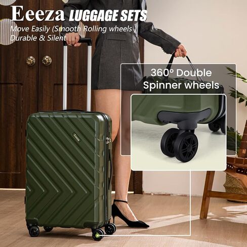 Luggage Sets 5 Piece, Suitcases with Wheels, ABS Hard Case Luggage with TSA Lock Spinner Wheels, Carry On Luggage Set (20/24/28 inch) (5 Piece Sets (20"/24"/28"/DB/TB)) in Kuwait