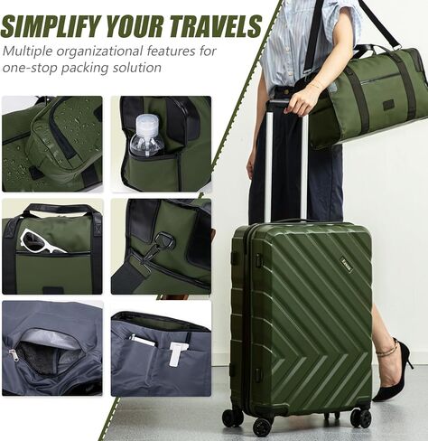 Luggage Sets 5 Piece, Suitcases with Wheels, ABS Hard Case Luggage with TSA Lock Spinner Wheels, Carry On Luggage Set (20/24/28 inch) (5 Piece Sets (20"/24"/28"/DB/TB)) in Kuwait