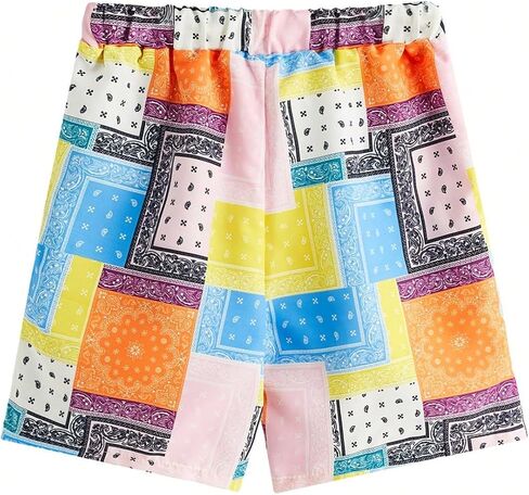 Soly Hux Boy's Summer Boho Paisley Print High Cherced Shorts in Kuwait