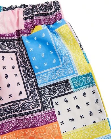 Soly Hux Boy's Summer Boho Paisley Print High Cherced Shorts in Kuwait