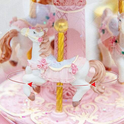 Carousel Music Box Snow Globe Unicorn Horse Musical Boxes with Color Lights, for Girls Women Daughter,Gift for Anniversary Christmas Birthday in Saudi Arabia