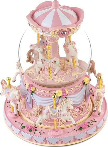 Carousel Music Box Snow Globe Unicorn Horse Musical Boxes with Color Lights, for Girls Women Daughter,Gift for Anniversary Christmas Birthday in Kuwait