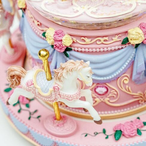 Carousel Music Box Snow Globe Unicorn Horse Musical Boxes with Color Lights, for Girls Women Daughter,Gift for Anniversary Christmas Birthday in Saudi Arabia