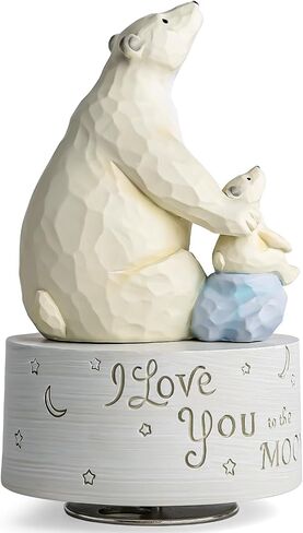 AIDLNS Polar Bear Music Box Figurine, Sculpted Hand-Painted Musical Figure Gifts, for Daughter Granddaughter Grandson Birthday Anniversary, Plays You are My Sunshine Tune in Saudi Arabia