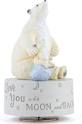 AIDLNS Polar Bear Music Box Figurine, Sculpted Hand-Painted Musical Figure Gifts, for Daughter Granddaughter Grandson Birthday Anniversary, Plays You are My Sunshine Tune in Saudi Arabia