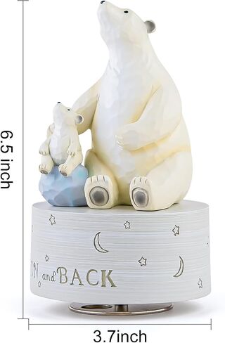 AIDLNS Polar Bear Music Box Figurine, Sculpted Hand-Painted Musical Figure Gifts, for Daughter Granddaughter Grandson Birthday Anniversary, Plays You are My Sunshine Tune in Saudi Arabia