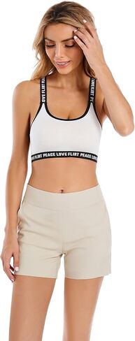JAMfit Women's Chino Shorts - 4" Inseam, High Waisted, Elastic, Summer Casual Shorts with 2 Front Pockets in Saudi Arabia