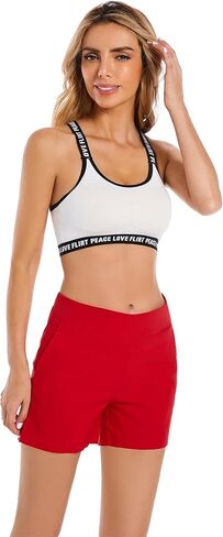 JAMfit Women's Chino Shorts - 4" Inseam, High Waisted, Elastic, Summer Casual Shorts with 2 Front Pockets in Saudi Arabia