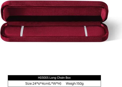 Resilient Velvet Bracelet Necklace Display Box, Long Chain Pendant Jewelry Storage Box, Anniversary Valentine Christmas Jewelry Packing Case in Kuwait