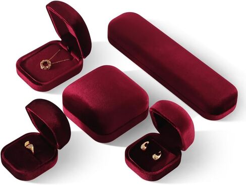 Resilient Velvet Bracelet Necklace Display Box, Long Chain Pendant Jewelry Storage Box, Anniversary Valentine Christmas Jewelry Packing Case in Kuwait