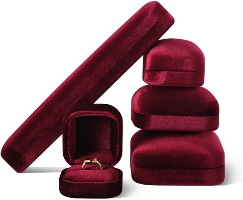 Resilient Velvet Bracelet Necklace Display Box, Long Chain Pendant Jewelry Storage Box, Anniversary Valentine Christmas Jewelry Packing Case in Kuwait