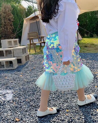 Toddler Mermaid Skirt Girls Sparkle Sequin Tail in Kuwait