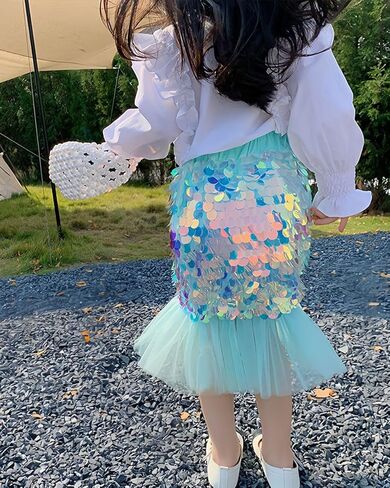 Toddler Mermaid Skirt Girls Sparkle Sequin Tail in Kuwait