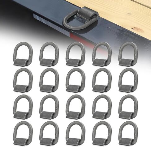 حلقة D مزورة ملحومة، مرساة ربط مقطورة بحلقة على شكل حرف D مقاس 1/2 بوصة مع مشبك لحام للمقطورة، شاحنة بضائع، عربة سكن متنقلة، أربطة ATV، تطبيقات المزرعة والمزيد، 12 حزمة، MBS: 12,000 رطل in Kuwait