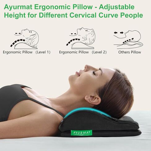 Acupressure Mat and Pillow Set,Natural Eco-Friendly Linen & Coconut Fiber,Acupressure Mat FSA/HSA Eligible,Relieves Stress & Tension,with Carrying Bag,Full Body Pro Set(Black) in Kuwait