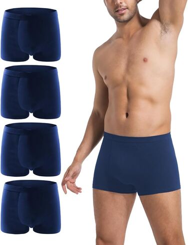 Men's Cotton Trunks Soft Stretch Underwear Comfort Fit Boxer Brief Style 4-Pack in Saudi Arabia
