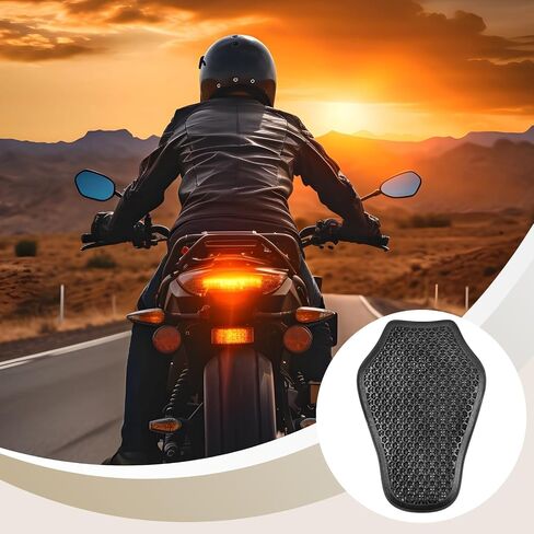 Motorcycle Back Protector, Back Armor with Impact-Resistant Rubber, Lightweight and Breathable 3D Mesh Design, 15.7x10.6 Inches for All Body Types in Saudi Arabia