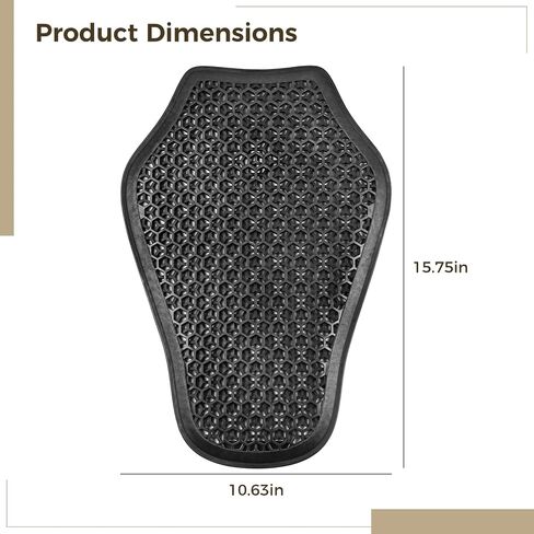 Motorcycle Back Protector, Back Armor with Impact-Resistant Rubber, Lightweight and Breathable 3D Mesh Design, 15.7x10.6 Inches for All Body Types in Saudi Arabia