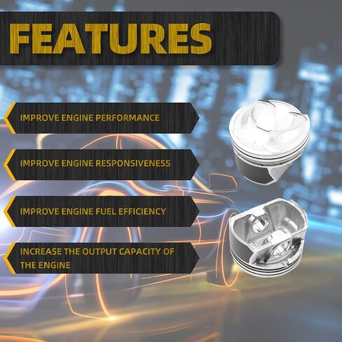 Dasbecan 2.4L محرك مجموعة مكبس المحرك مع مجموعة القضبان المتوافقة مع Hyundai Sonata 2011-2019 Tucson 2014-2019 Kia Optima Sorento 2011-2019 Kia Sportage 2014-2019 استبدال# 23040-2g200 23040-25200 in Kuwait
