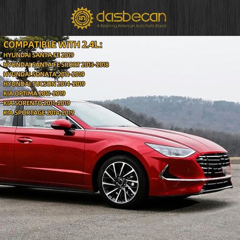 Dasbecan 2.4L محرك مجموعة مكبس المحرك مع مجموعة القضبان المتوافقة مع Hyundai Sonata 2011-2019 Tucson 2014-2019 Kia Optima Sorento 2011-2019 Kia Sportage 2014-2019 استبدال# 23040-2g200 23040-25200 in Kuwait