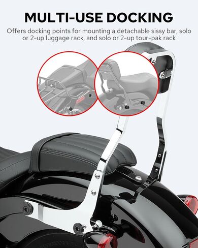 Benlari Four Point Docking Hardware Kits Quick Release Sissy Bar Luggage Rack Motorcycle Fit For Harley Softail FLDE, FLHC, FLHCS, FLSL, FXBB and FXST Models 2018-2024, Black in Kuwait