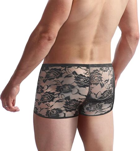 Men's Lace Boxers Underwear Seamless Lace Design with Low Waist Sexy and Comfortable Mens Under Panties in Kuwait