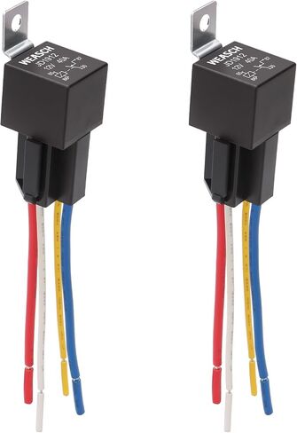 JD1912 Car Relay Harness, 12V 40A, 4 Pin SPST, Iron Backrest with 12AWG Harness Sockets, Automotive Switches and Starters, for Automotive Truck Van Motorcycle Boat (2) in Saudi Arabia