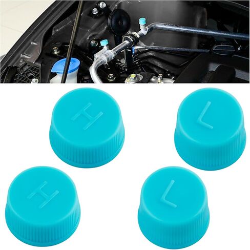 2PCS Car Air Conditioner Valve Caps,Dustproof Car AC Caps with Built-in Gasket Include High and Low Pressure Cap,Professional Vehicle Accessories AC Valve Cap for R134A System (2PCS) in Saudi Arabia