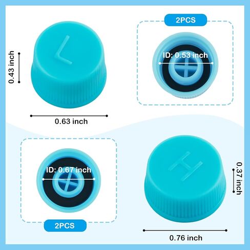 2PCS Car Air Conditioner Valve Caps,Dustproof Car AC Caps with Built-in Gasket Include High and Low Pressure Cap,Professional Vehicle Accessories AC Valve Cap for R134A System (2PCS) in Saudi Arabia