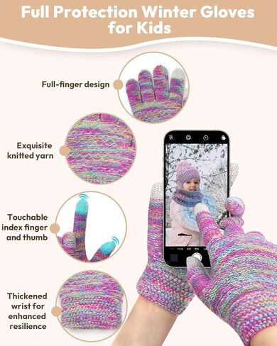 Kids Winter Hat Gloves Scarf Set,Toddler Girls Boys Beanie Hat with Earflaps,Knit Mittens & Neck Gaiter Warmer for Kids 4-12 in Saudi Arabia