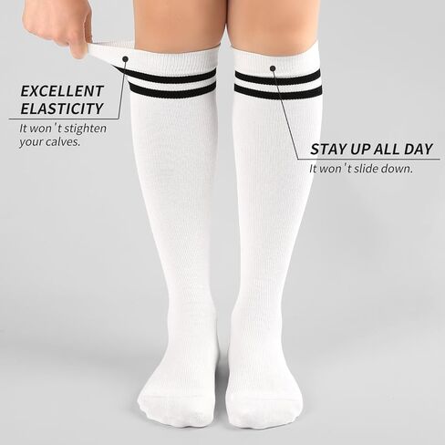 FGZ Girls Unisex Knee High Socks Seamless Cotton School Uniform Dress Socks,3 Pairs in Kuwait