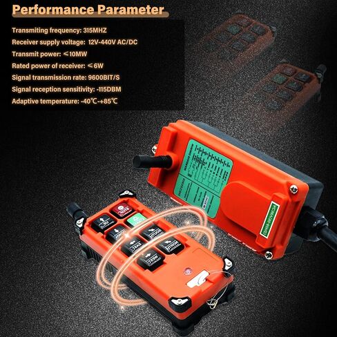 F21-E1B Crane Remote Remote Control 8 Button Industrial Remote Remote Control 2 Transmitters Radio Radio Remote Control 12V-440V Controller (2 Transmitter + 1 Receiver Orange) in Kuwait
