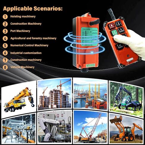 F21-E1B Crane Remote Remote Control 8 Button Industrial Remote Remote Control 2 Transmitters Radio Radio Remote Control 12V-440V Controller (2 Transmitter + 1 Receiver Orange) in Kuwait