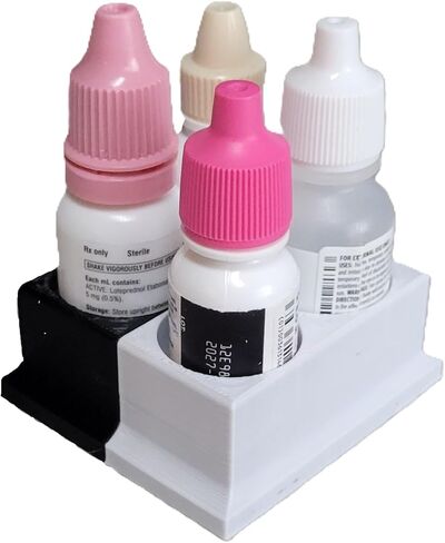 Znet3D Eye Drops Bottle Organizer & Tracker – AM/PM 4-Slot (White/Pink) in Kuwait