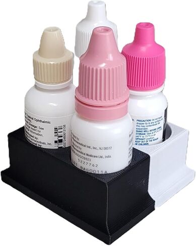 Znet3D Eye Drops Bottle Organizer & Tracker – AM/PM 4-Slot (White/Pink) in Kuwait