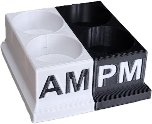 Znet3D Eye Drops Bottle Organizer & Tracker – AM/PM 4-Slot (White/Pink) in Kuwait