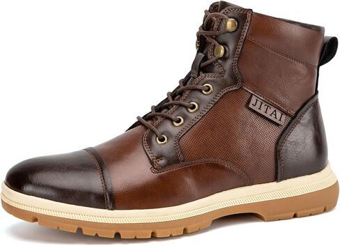 JITAI Men's Dress Oxfords Lace-Up Boots, Comfortable Casual Hiking Winter Work Shoes with Rubber Sole in Saudi Arabia